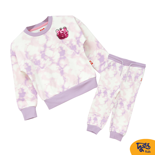 Toddler Girls Pink Tie-Dye Fleece Sweatshirt Set